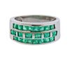 18K Gold Emerald Band Ring