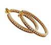 18k Gold 2.50ctw Inside Out Diamond Hoop Earrings 
