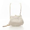 LORD AND TAYLOR BEADED CLAM SHELL PURSE, ART DECO STYLE