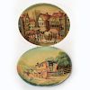 2 W.H. BOSSONS HANDPAINTED WALL PLAQUES