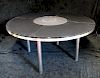 CLOSTER KORE BRUSHED STEEL GLASS TOP TABLE 