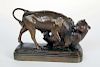 Copper Bear & Bull Sculpture from the Original by Isidore Bonheur