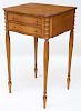 Antique Boston Bench Made Tiger Maple Federal Style Two-Drawer Work Stand