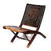 Peruvian wood and leather chair