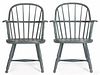 Pair of painted Windsor armchairs, 19th c., toget