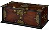 Brass bound camphor wood chest, 19th c., 14'' h.,