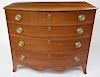 American Cherry Bow Front Chest of Drawers, circa 1800