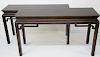 Pair of Baker Contemporary Chinese Style Teak Wood  Altar Tables