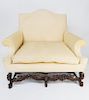 Venetian Style Upholstered Roll-Arm Settee, late 19th century