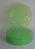 Set of 12 Hand Blown Apple Green Murano Glass Chargers