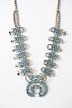 Victor Moses Begay Navajo Turquoise and Silver Squash Blossom Necklace