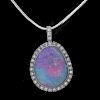 Black Opal and Diamond Pendant Necklace