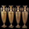 (4) Antique French Mixed Metal Amphora Vases