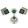 (3 Pc) Sterling and Malachite Jewelry Set
