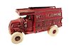 HUBLEY Cast Iron Red Bell Telephone Toy Truck