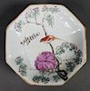 Chinese Footed Octagonal Plate, Handpainted