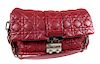 CHRISTIAN DIOR, "Cannage" Quilted Red Leather Bag
