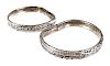 Pair Antique Chinese Silver Bangle Bracelets