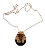14K Yellow Gold KING TUT Pendant & Chain Necklace