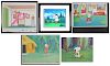 (5) Golf Animation Cels Pink Panther Snoopy Magoo 