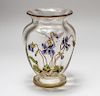 French Pantin Glass Vase with Iris & Dragonfly