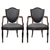 Neoclassical Revival Style Armchairs, Pair