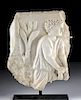 Roman Marble Sarcophagus Frieze - Male Youth w/ Grain