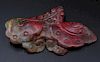 19th c. carved blood stone butterfly pendant