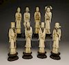 Set of 8 Chinese carved ivory figures