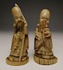 2 Japanese Meiji period carved ivory figures
