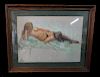 MAY SGN. PASTEL ON PAPER LOUNGING NUDE 