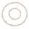 Tiffany &Co. Moonstone Necklace and Bracelet Set