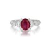 Fine Unheated Ruby and Diamond Ring