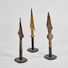 SET OF ARROW FINIALS ON STANDS