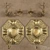 Pair of brass candle sconces, 20th c., 15 1/2'' h.