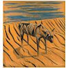 OSCAR RATTO, El canto de la hyaena IV (“The Song of the Hyena IV”), Oil, tempera and wax on linen, 57 x 53.1” (145 x 135 cm)