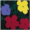 ANDY WARHOL , II.73 : Flowers, with a “Fill in your own signature” stamp in the back, 
Serigraph, 35.9 x 35.9” (91.4 x 91.4cm), with certificate