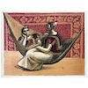JOSÉ CHÁVEZ MORADO,Mujeres en la hamaca(“Women on the Hammock),Signed and dated 84 in iron,Lithography w/o printing num., 13.9 x 18.1” (35.5 x 46 cm)