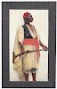19th C. Orientalist Painting of a Guard