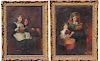 Signed, (2) Interior Paintings w/ Young Children