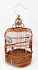 Chinese, Vintage Carved Bamboo Bird Cage