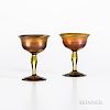 Pair of Tiffany Studios Gold Favrile Cordial Glasses