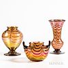 Three Imperial Art Glass Iridescent Vases