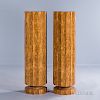 Two Burled Wood Column Pedestals