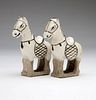 A pair of Cizhou glazed ceramic horses