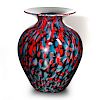 AMERICAN MURANO STYLE SPATTER GLASS VASE, 2004