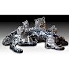 D'ARGENTA SILVER PLATED SCULPTURE TIGER MOM AND CUBS