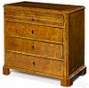 Biedermeier satinwood chest of drawers, mid 19th
