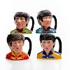 4 MID DOULTON CHARACTER JUGS, THE BEATLES