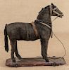 Horse pull toy, 16'' h., together with three Steif